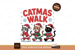 Festive felines walking in holiday attire cats christmas Product Image 1