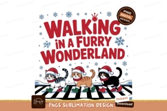 Festive felines walking winter wonderland cats santa Product Image 1