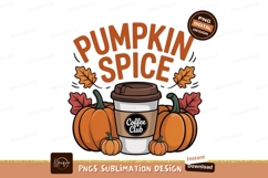 Pumpkin spice coffee cup autumn leaves image Product Image 1