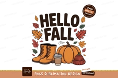 Orange boots pumpkin coffee hat leaves autumn fall Product Image 1