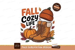 Autumn boots pumpkin hat leaves fall Product Image 1