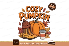 Autumn cozy pumpkin boots drink image Product Image 1