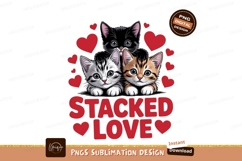 Kittens hearts stacked love cats Product Image 1