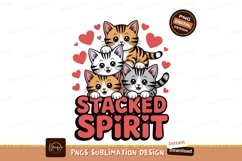 Four cute cats stacked together with hearts kittens Product Image 1