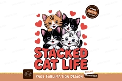 Four cute kittens surrounded by hearts cats adorable Product Image 1