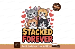 Four cute kittens stacked together with hearts cats Product Image 1