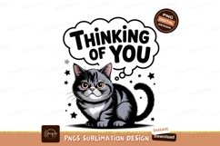 Fluffy cat thinking about you feline star Product Image 1