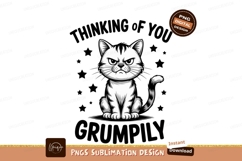 Grumpy white cat black background animal Product Image 1