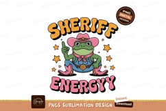 Frog sheriff in cowboy attire with stars bandana Product Image 1