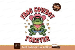 Frog cowboy with pink hat and bandana stars Product Image 1