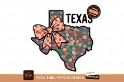 Texas Floral State With Pink Bow Product Image 1