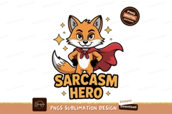 Sarcastic fox superhero with red cape sarcasm Product Image 1