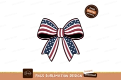 Patriotic Bow American Flag Sublimation Png Product Image 1