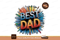 Best Dad Tools Watercolor Sublimation Png Product Image 1