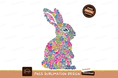 Floral Rabbit Design Sublimation Png Image Product Image 1