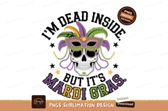 Dead Inside Mardi Gras Sublimation Design Product Image 1