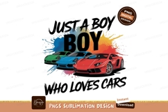Boy Loves Cars Vector Sublimation Png Product Image 1