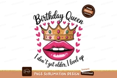Birthday Queen Lips And Crown Sublimation Png Product Image 1