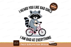 Funny Raccoon Rides A Pink Bicycle Product Image 1
