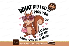 Sassy Squirrel With Attitude Sublimation Png Design Product Image 1