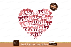 Red And Pink Bows Heart Illustration Product Image 1