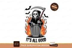 Death In Trash Can Halloween Design Product Image 1