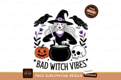 Witch Brewing Potion With Halloween Elements Product Image 1
