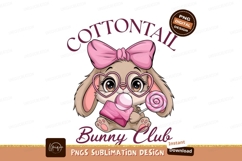 Bunny With Bow And Candies Sublimation Png Product Image 1