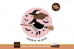 Cute Witch Flying On Broomstick Halloween Product Image 1