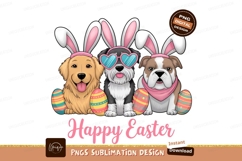 Easter Dogs With Bunny Ears Design Product Image 1