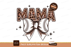 Mama Design With Baseball Bow Sublimation Product Image 1