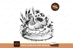 Chicken In Nest Illustration Sublimation Png Product Image 1