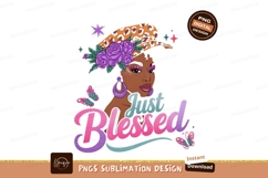 Just Blessed Sublimation Beautiful Woman Illustration Product Image 1