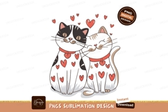 Cute Cartoon Cats In Love Illustration Product Image 1