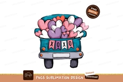 Valentines Truck Filled With Hearts Graphic Product Image 1