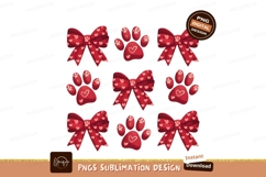 Bows And Paw Prints Love Pattern Vector Product Image 1