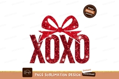 Red Glitter Xoxo With Bow Design Product Image 1