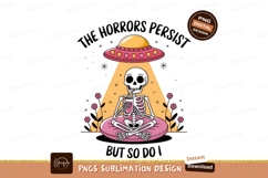 Skeleton Meditating Under Ufo Sublimation Png Product Image 1