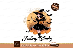 Witch Girl Halloween Sublimation Png Design Product Image 1