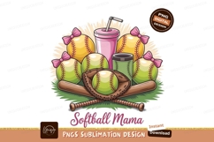 Softball Mama Graphic With Bats And Balls Product Image 1