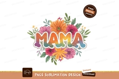 Mama Rainbow Watercolor Floral Sublimation Design Product Image 1