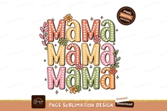 Retro Mama Floral Sublimation Png Design Product Image 1