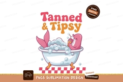 Tanned And Tipsy Mermaid Bath Illustration Product Image 1