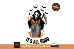 Grim Reaper In Trash Can With Fire Product Image 1