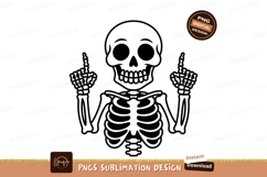 Cartoon Skeleton Pointing Up Sublimation Png Product Image 1