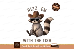Cowboy Raccoon Illustration With Rizz Em Product Image 1