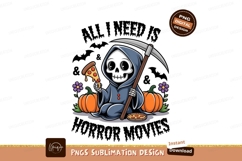 Cute Grim Reaper Pizza Horror Movies Product Image 1