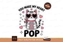 Cute Cat Valentine Cartoon Sublimation Png Product Image 1