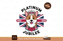 Platinum Jubilee Corgi Dog Sublimation Png Product Image 1