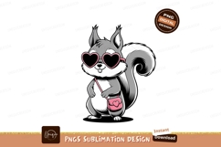 Stylish Squirrel Wearing Heart Sunglasses Vector Product Image 1